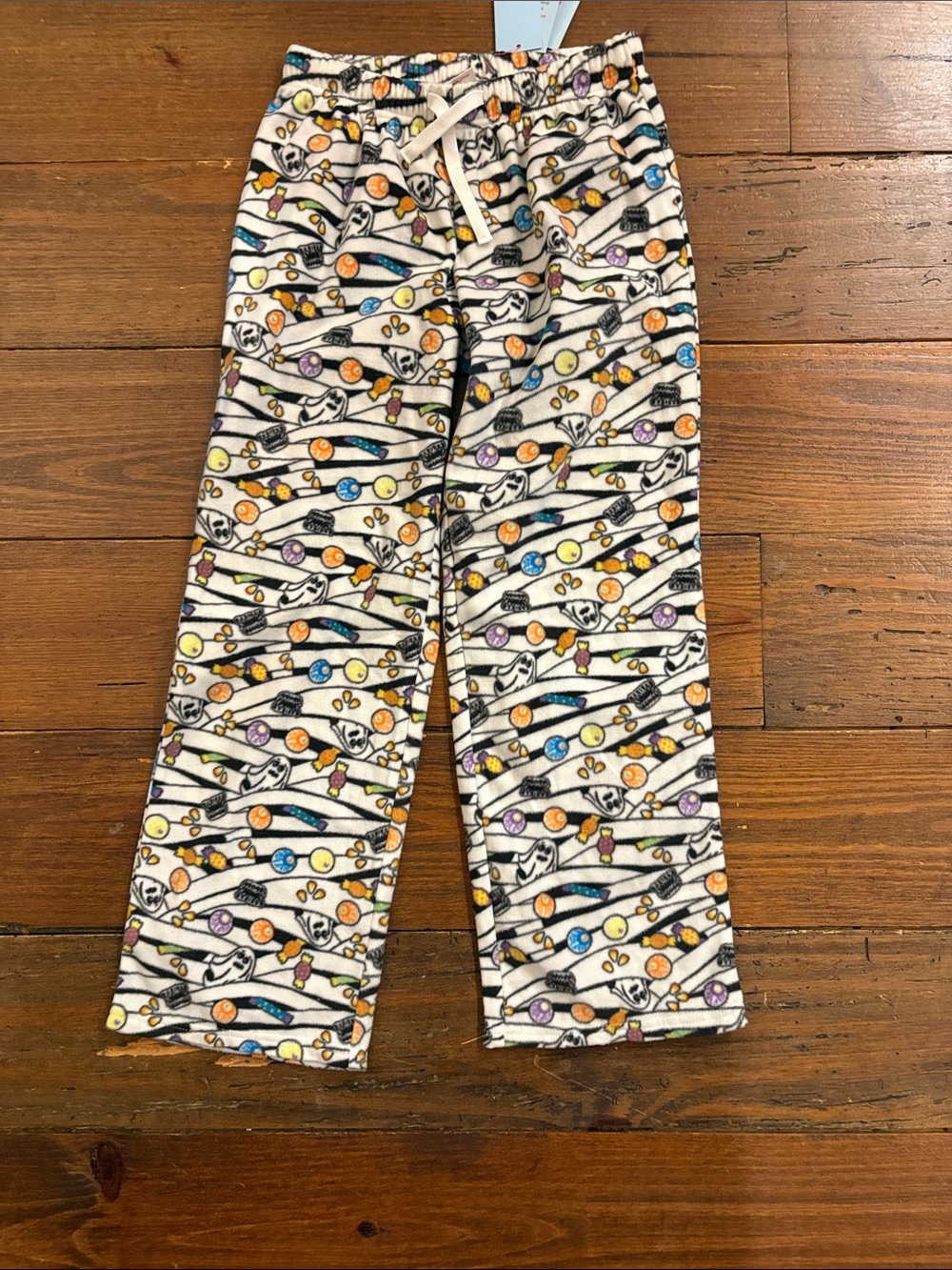 Kids Halloween White Candy Dot & Stripe Pajama Pants